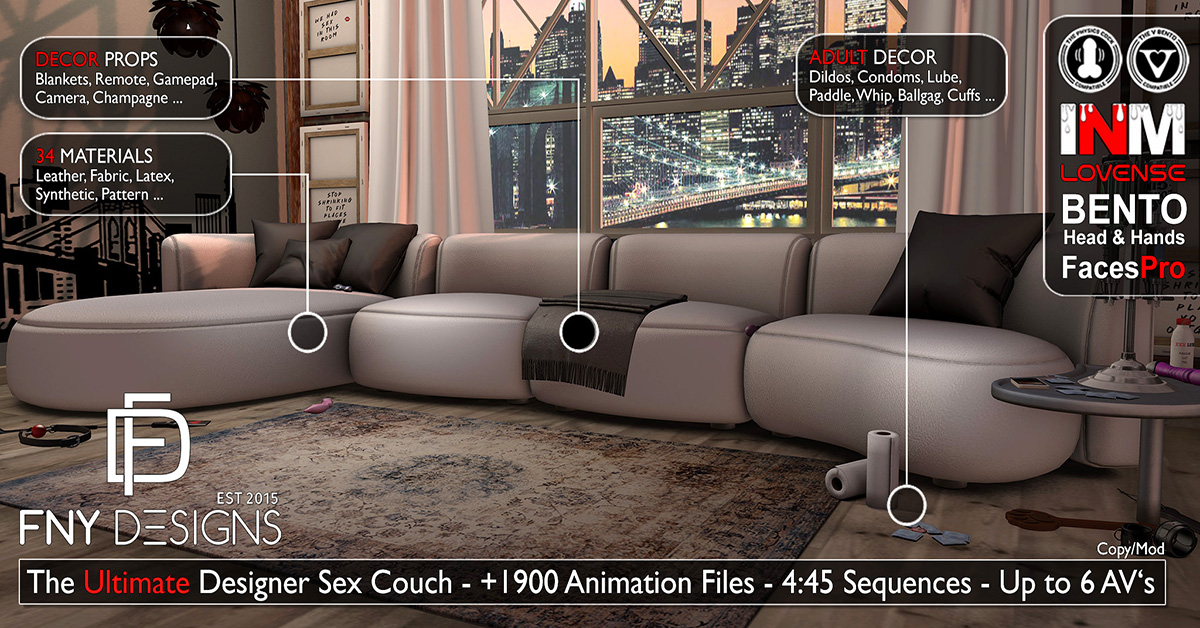 The Ultimate Designer Sex Couch at Fallen New York Designs!