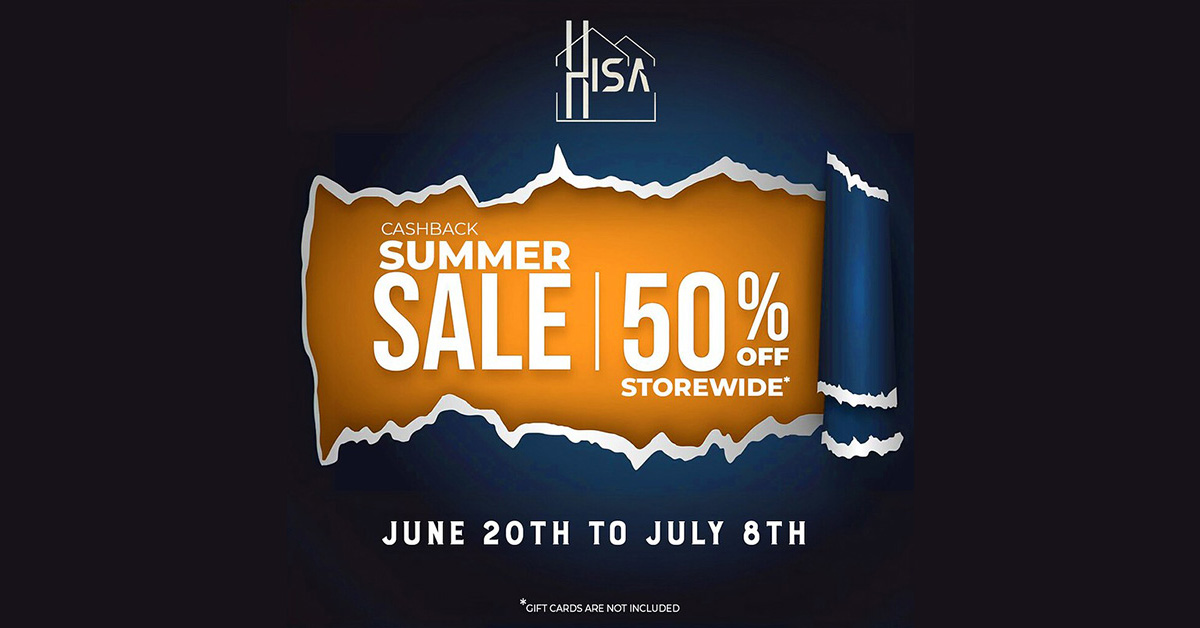Summer Sale 50% Cashback at Hisa!
