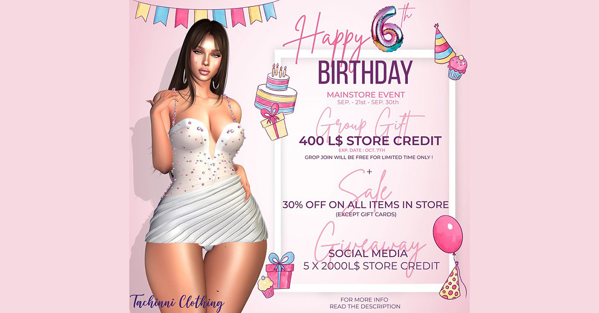 Tachinni Clothing 30% Off Birthday Sale and 400L Store Credit!