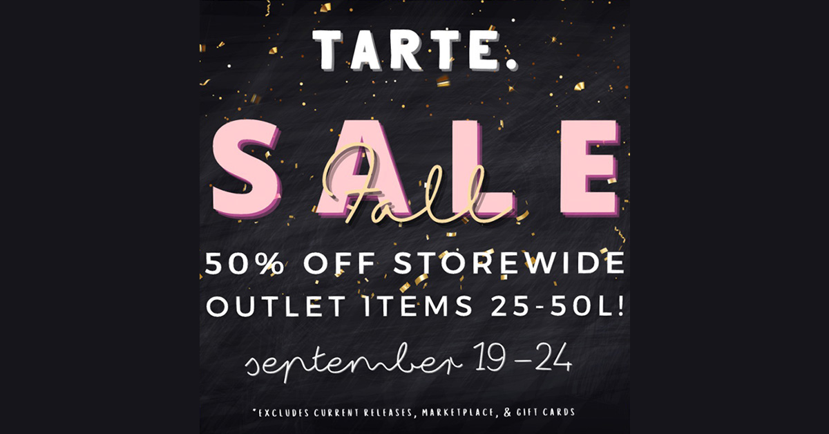 50% Off Storewide Fall Sale at Tarte