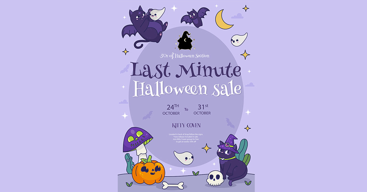 50% Off Halloween Sale at Kitty Coven