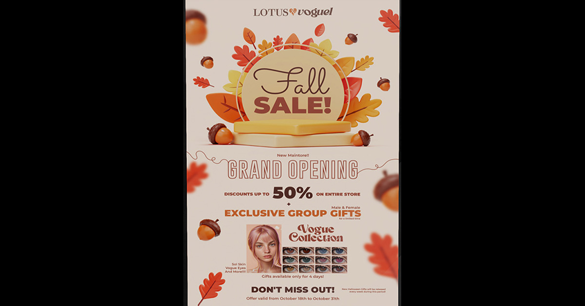 Lotus X Voguel Grand Opening Fall Sale