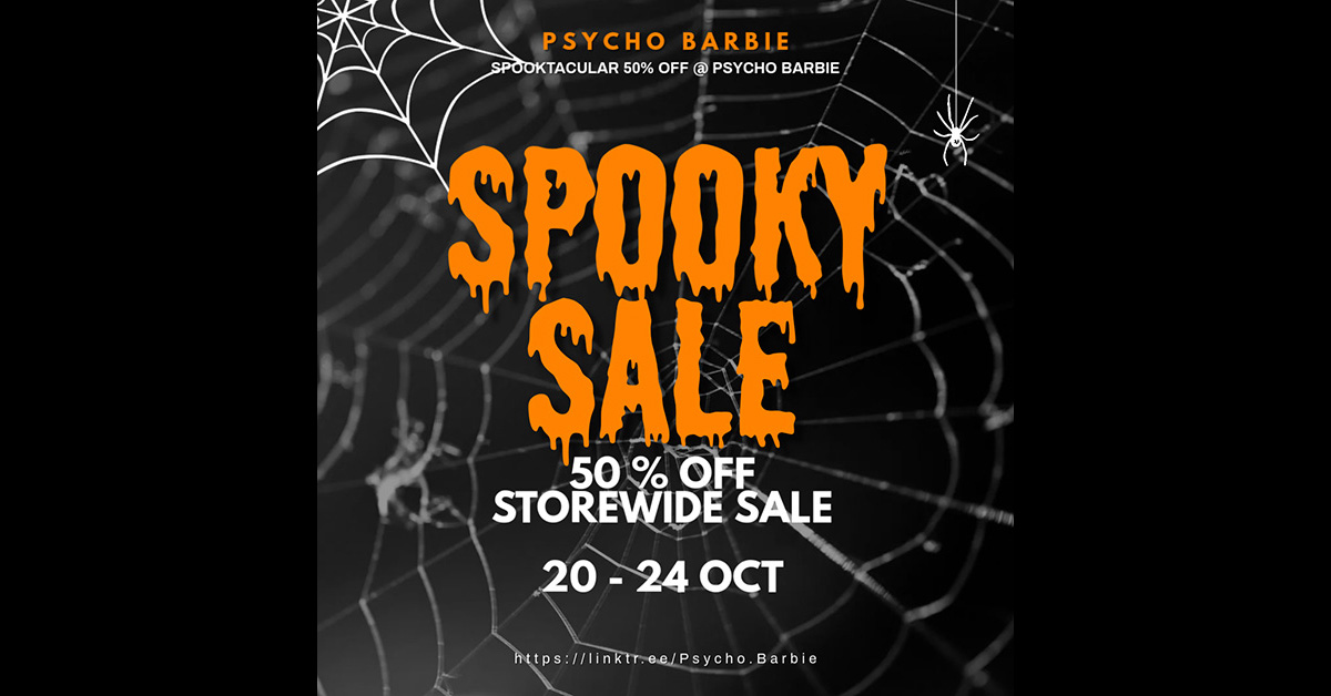 Spooky Sale 50% Off at Psycho Barbie