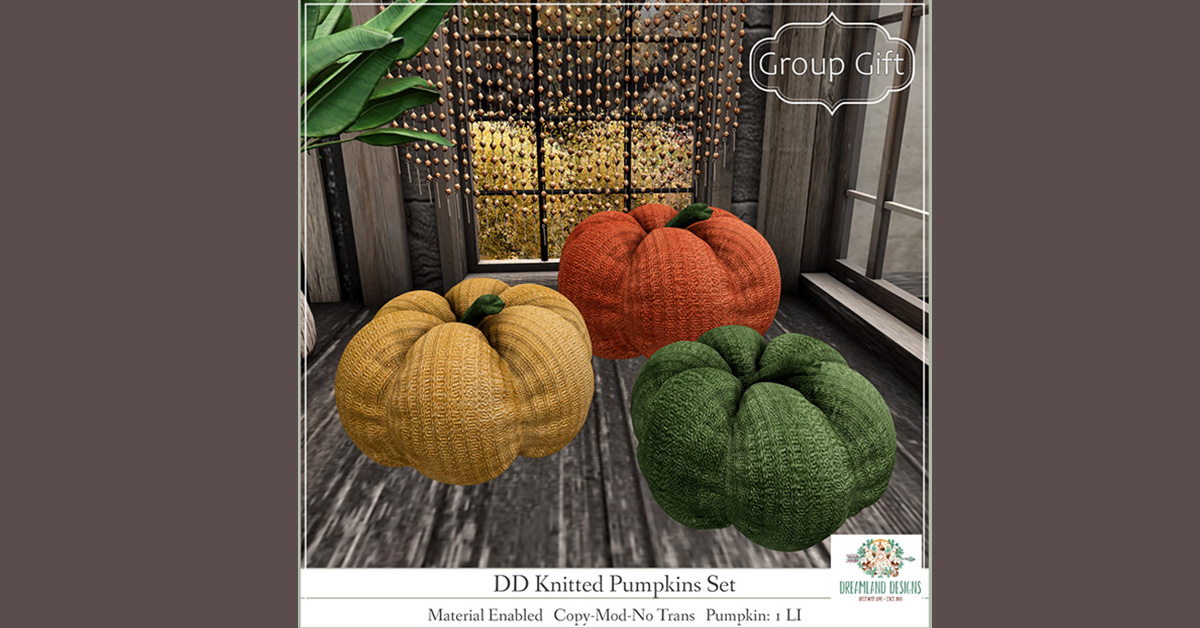 New Group Gift Knitted Pumpkins Set at Dreamland Designs