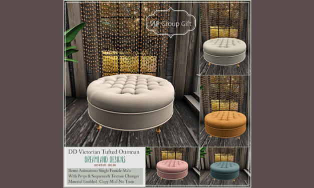 New VIP Group Gift Victorian Tufted Ottoman at Dreamland Designs