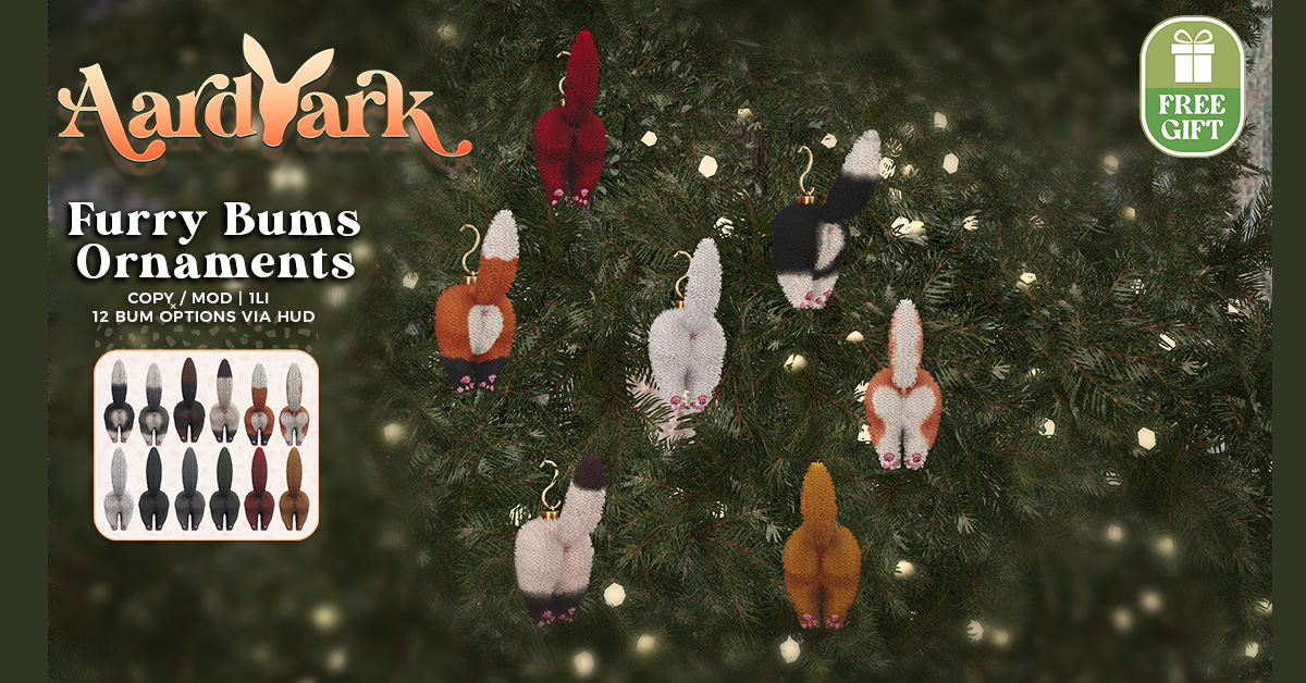 Aardvark Furry Bums Ornaments Group Gift