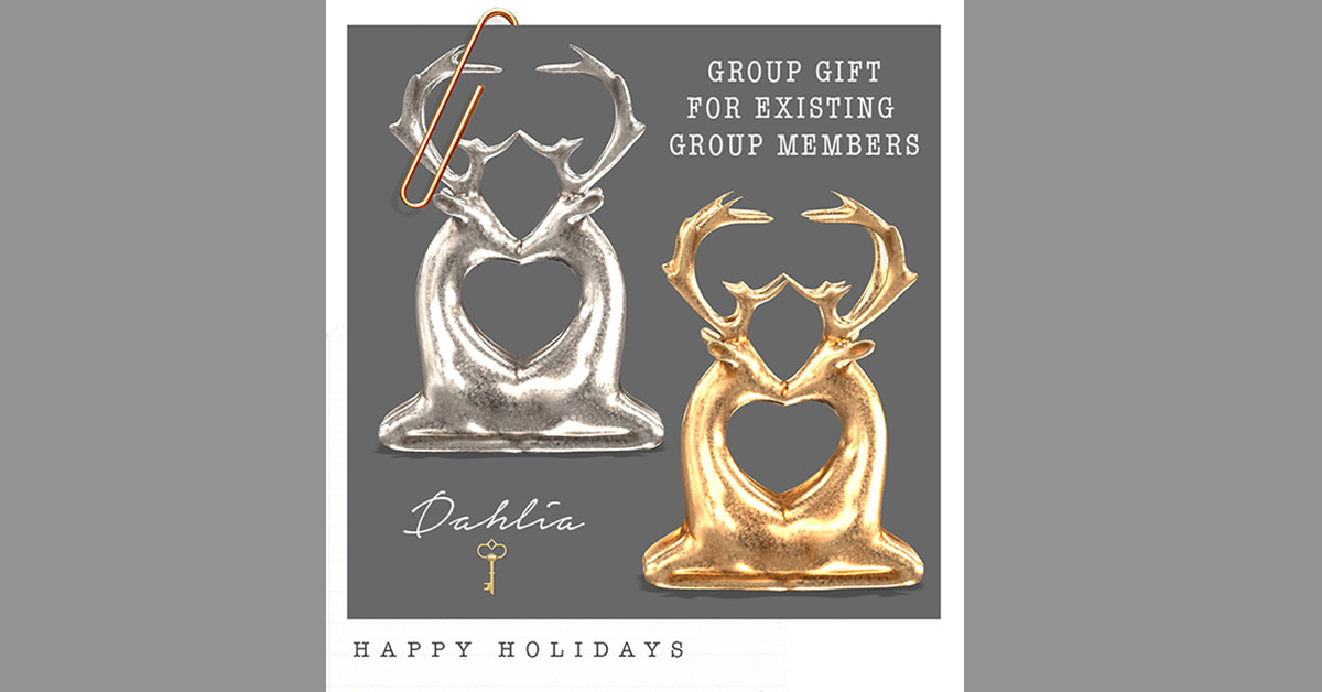 Dahlia Group Gift Lustre – Kissing Deer Sculpture