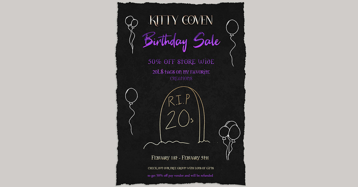 Death to My 20s Sale 50% Off Storewide at Kitty Coven