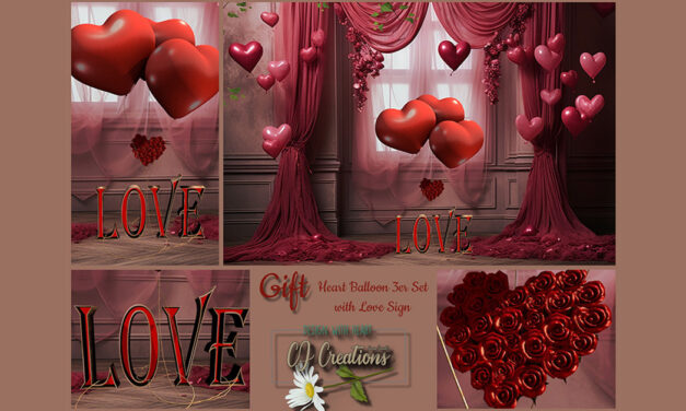 Group Gift Heart Balloons with Love Sign at CJ Creations