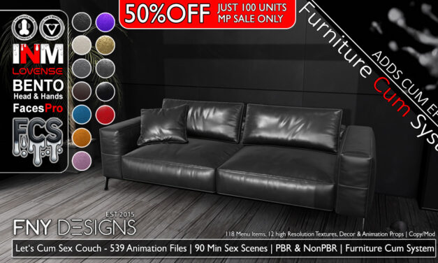 50% Off the Let’s Cum Sex Couch by FNY Designs – Marketplace Only