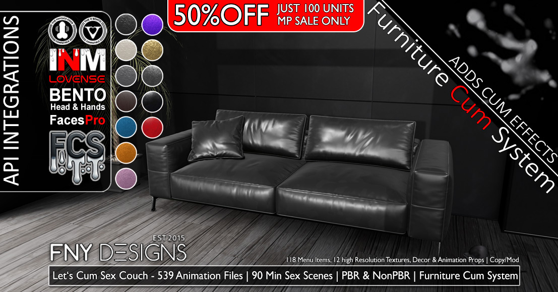 50% Off the Let’s Cum Sex Couch by FNY Designs – Marketplace Only