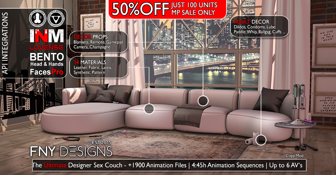 50% Off The Ultimate Designer Sex Couch by FNY Designs on Marketplace